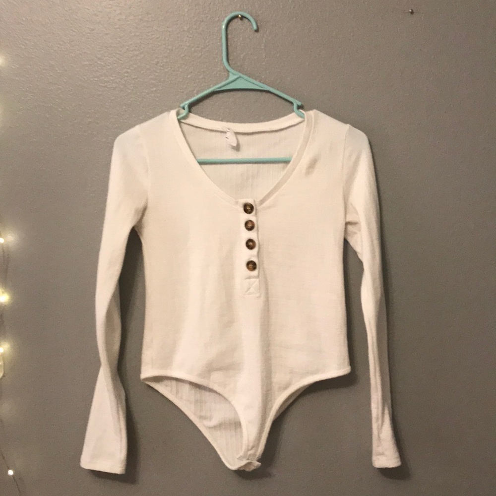 white button bodysuit